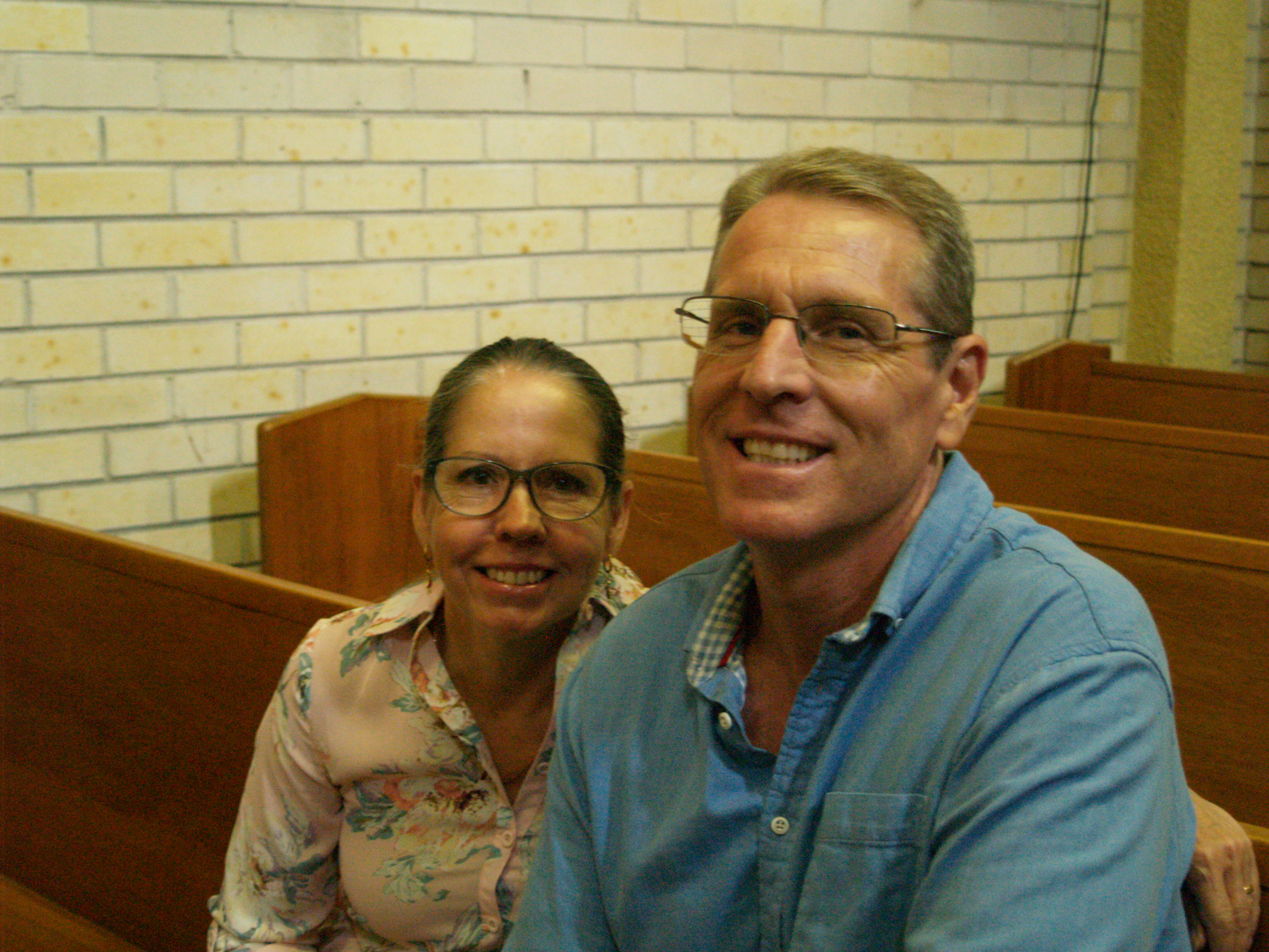 Kerryn and Mark enjoying service