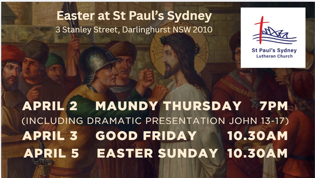 St Paul's Sydney Holey Week Times 2026